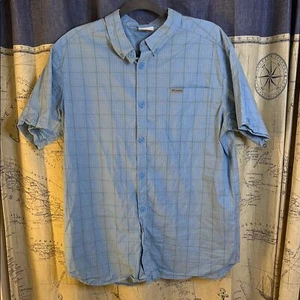 Columbia Blue Casual Button Down Short Sleeve Shirt Large - Picture 1 of 5