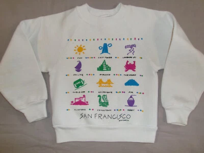 Vtg 90s KIDS SWEAT T SHIRT SAN FRANCISCO TOURIST YOUTH SzS FULL HOUSE TV SHOW - Image 1 of 3