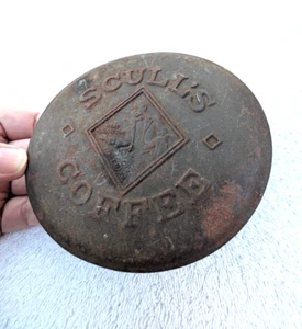 WILLIAM S. SCULL COMPANY, Camden New Jersey Antique Scull's Coffee Tin Lid 4.25" - Picture 1 of 8