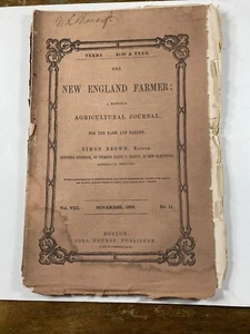 1856 New England Farmer ~ Agricultural Journal ~ 46 Pages, 19thC Info & Ads - Picture 1 of 20