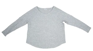 Sweet Romeo Women Gray Crewneck Long Sleeve Cozy Thermal Waffle Knit Pullover 2X - Picture 1 of 11