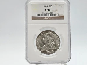 1833 NGC XF40 Capped Bust Half Dollar **Lettered Edge** 06-001 - Picture 1 of 6