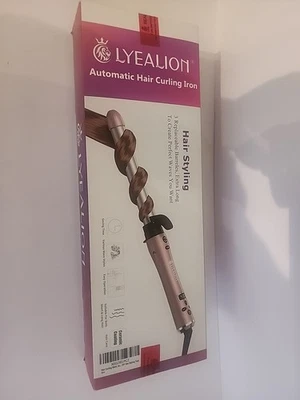 Lyealion Automatic Hair Style Curling Iron 3-In-1 Replaceable Barrels Pink Grey - Image 1 of 3