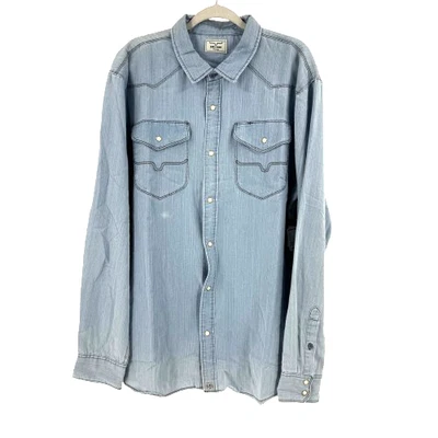 Kimes Ranch Chambray Denim Pearl Snap Shirt Men's XXL Yellowstone Landman NEW - Image 1 of 4