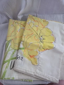 Paar Vintage signierte Vera Collection Kissenbezüge leuchtend gelbe Tulpen Standard - Bild 1 von 4