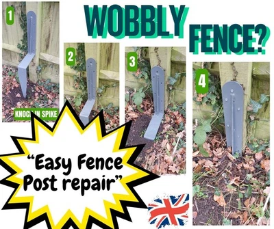 RSL Easy Fence Post Support Repair Spike -Knock In, Concrete In And Screw Down - Image 1 of 4