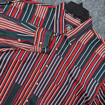 Vintage Gant Salty Dog Shirt Mens Large Multicolor Striped Imperial Poplin 90s - Image 1 of 4