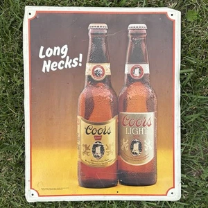 Vintage 1981 Coors Beer Long Neck Beer Metal Sign 16x20” - Picture 1 of 3