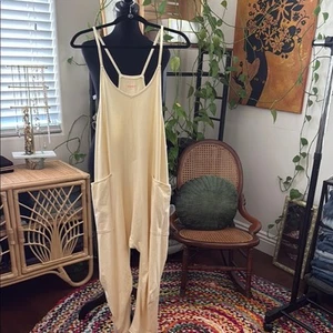 NWT Free People Movement Banana Butter Yellow Hot Shot Jumpsuit - Picture 1 of 5