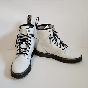 Dr. Martens Damen weiß Zavala Air Wair Leder Schnürstiefel Kampfstiefel Größe 8 - Bild 1 von 11
