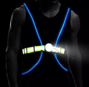 led running vest USB rechargeable reflective gear safety vest - Picture 1 of 6