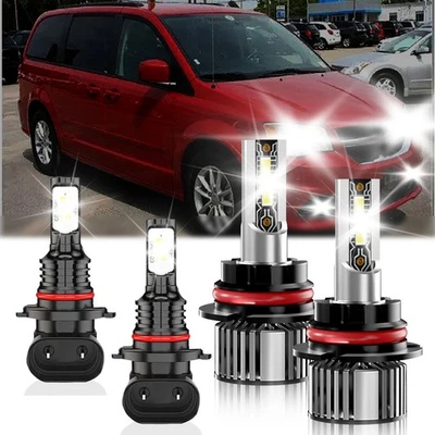 For Dodge Grand Caravan 2005-2007 LED Headlight High Low+Fog Light Bulbs Kit - Image 1 of 4