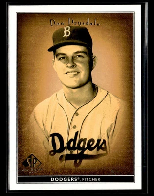 2002 SP Legendary Cuts #19 Don Drysdale cartão Brooklyn Dodgers - Imagem 1 de 2
