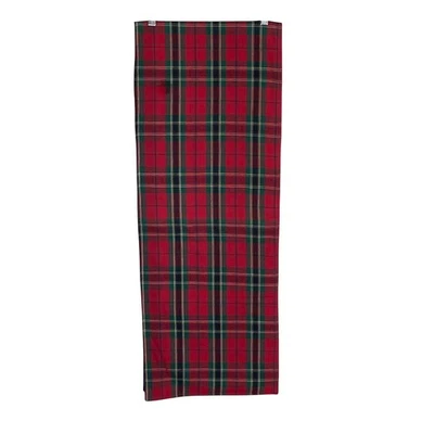 Dansk Red Green Plaid 100% Cotton Table Runner - Holiday Decor - Image 1 of 4