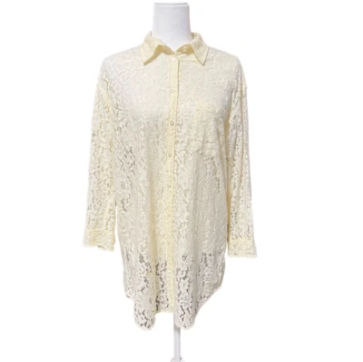 Equipment Small Cream Lace Button Front Long Sleeve Shirt Women’s - Image 1 of 4