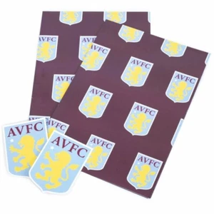 Aston Villa FC Papel De Regalo, Cumpleaños, Regalo Mercancía Oficial - Imagen 1 de 6