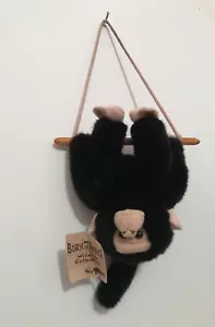 Hanging Monkey Upside Down Plush Born in Africa Black Small Primate NWT - Bild 1 von 7