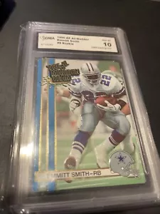 1990 Action Packed All-Madden #9 Emmitt Smith Rookie Card AGC 10 Gem Mint - Picture 1 of 3