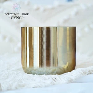 CVNC 432Hz 6" A Champagne Colored Quartz Crystal Singing Bowl Sound Healing Bath - Picture 1 of 5