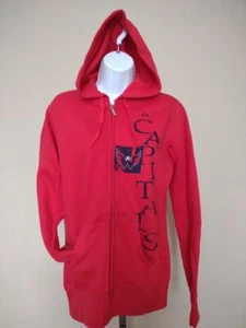 New Washington Capitals Womens Size M Medium Red Majestic Full Zip Hoodie - Picture 1 of 3