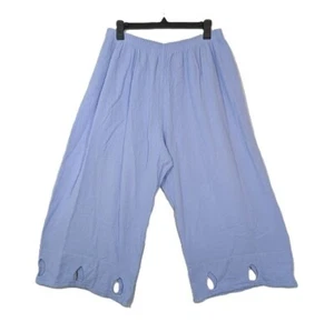 Cottonways 3 Pants Womens Sz 2X Pull-on Cotton Gauze Crop Elastic Waist Blue - Picture 1 of 11
