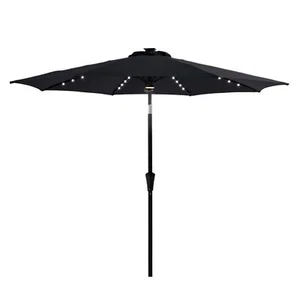10 Ft Solar Powered Outdoor Market Patio Table Umbrella With Led Lights And Tilt - Picture 1 of 6