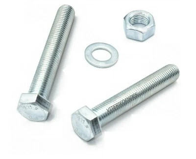 VITI M7 BULLONI IN ACCIAIO ZINCATO TESTA ESAGONALE COMPLETI DI DADO E RONDELLA - Immagine 1 di 4