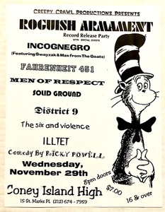 ROUGISH ARMAMENT FAHREINHEIT 451 + VINT 95 FLYER 29.11.95 CONEY ISLAND HIGH NYC - Bild 1 von 2