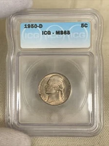 1950 d jefferson nickel - Certified ICG - MS 65 * Key Date * - Picture 1 of 4
