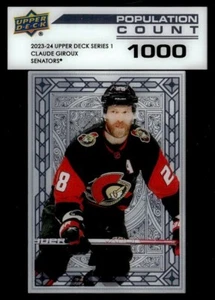 2023-24 UPPER DECK SERIES 1 POPULATION COUNT 100 #PC-29 CLAUDE GIROUX- SENATORS - Picture 1 of 2