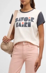 NWT MOTHER Women's The Boxy Goodie Goodie Double Savoir Faire Top Tshirt $105 - Picture 1 of 7