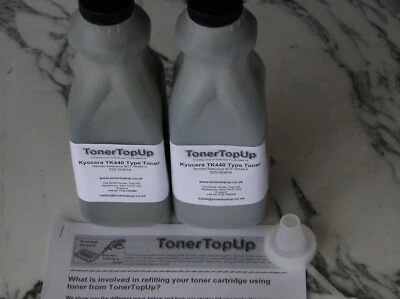 Dois frascos de refil de toner compatível para Kyocera FS-6950DTN TK-440 sem chip - Imagem 1 de 2