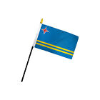 1 Dozen Aruba Stick Flag 4x6in Handheld Flag Aruban Flag