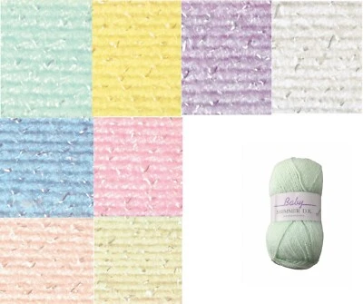 Baby Shimmer Double Knitting Yarn James C Brett 100g 8 Colours