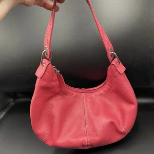 The Sak Pink Pebbled Leather Hobo Shoulder Bag Purse Pocketbook 13” Wide - Picture 1 of 13