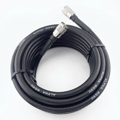 ALPHA - 150ft RG8u Coax Cable with AMPHENOL PL259s attached - Image 1 of 4