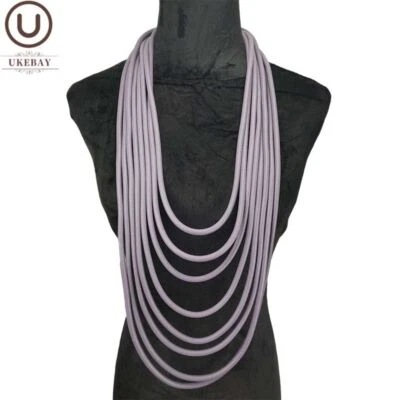 Collares étnicos góticos - Gargantilla de goma hecha a mano clásica mujer cuerda cadena joyería Foto 1 de 4