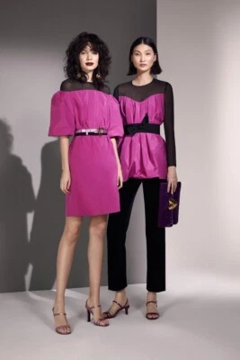 $2K Vestido ESCADA Cambio Manga Completa Mezcla Seda Talla 40 10 L Foto 1 de 4