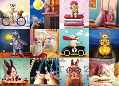 Eurographics Funny Bunnies 1000 Piece Jigsaw Puzzle By Lucia Heffernan - Image 1 of 3