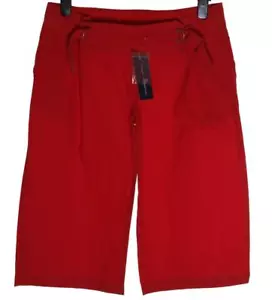 Nuevos pantalones cortos para mujer French Connection 3/4 Capri recortados rojos nuevos con etiquetas - Imagen 1 de 2