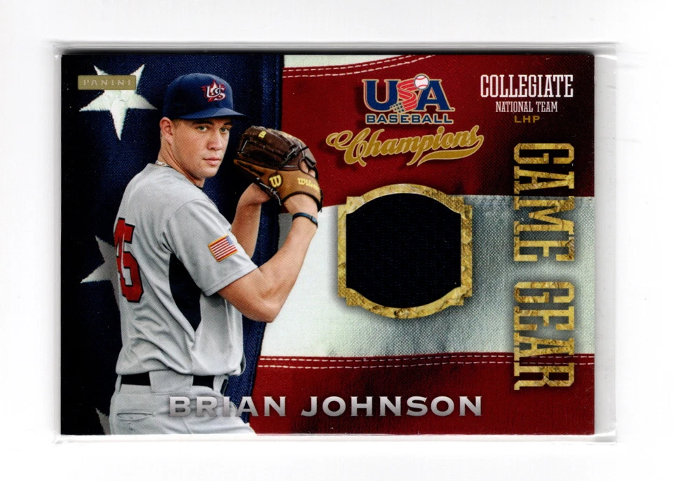 2013 Panini USA Baseball Champions Game Gear Jerseys Brian Johnson #7 - Image 1 of 2