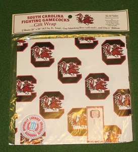 Vintage USC Gamecocks GIFT WRAP PAPER Lot of 10 Packs Gamecock Collectors L@@K - Picture 1 of 5