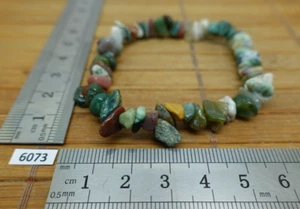 Bracelet baroque chips AGATE MOUSSE naturelle du Brésil 18cm qualité AB reiki - Picture 1 of 3