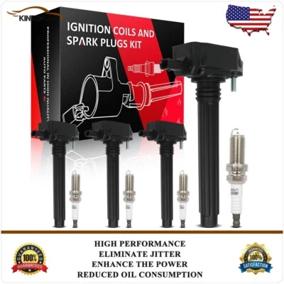 Kit de 4 bobinas de encendido y 4 bujías para Chrysler Town & Country 2011-2016 3,6 L Foto 1 de 4