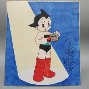 Tezuka Osamu Astro Boy ATOM illustration signature manuscrite papier coloré  - Photo 1/2