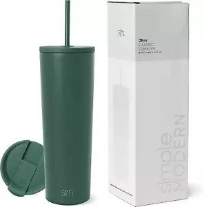Insulated Tumbler with Lid and Straw | Iced Coffee Cup Reusable Stainless Steel - Picture 1 of 7