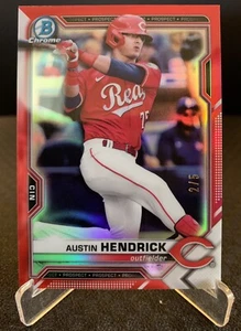 2021 Bowman Chrome Prospects #BCP-177 Austin Hendrick Red Refractor Rookie #2/5 - Picture 1 of 2