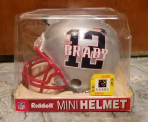 NFL MINI RIDDELL FOOTBALL HELMET NEW ENGLAND PATRIOTS TOM BRADY Name and number - Picture 1 of 3