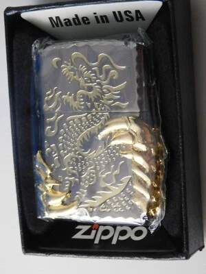 ZIPPO JAPAN LIGHTER GOLD DRAGON WRAP LIMITED LUXURY EDITION 10000 SEALED 2010 Foto 1 de 4