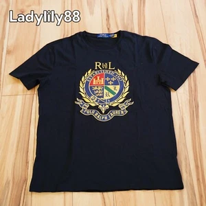 NWT Polo Ralph Lauren Gold Crest Logo RL 67 T-Shirt Black $65 - Picture 1 of 9